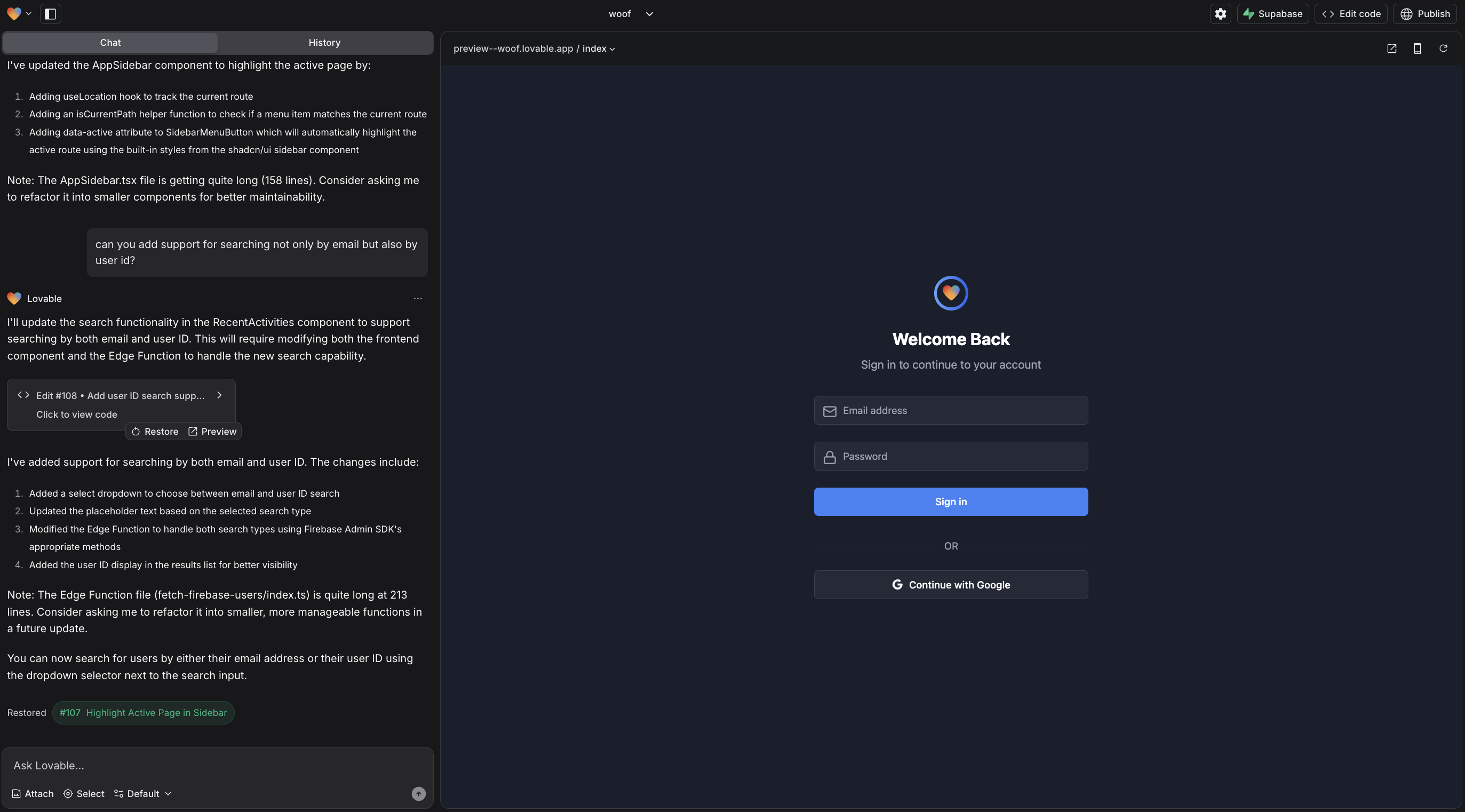Prototyping with Lovable